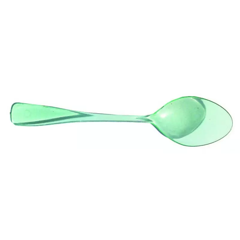 PacknWood Mini Green Transparent Spoon - 3.7'' - 1000 pcs