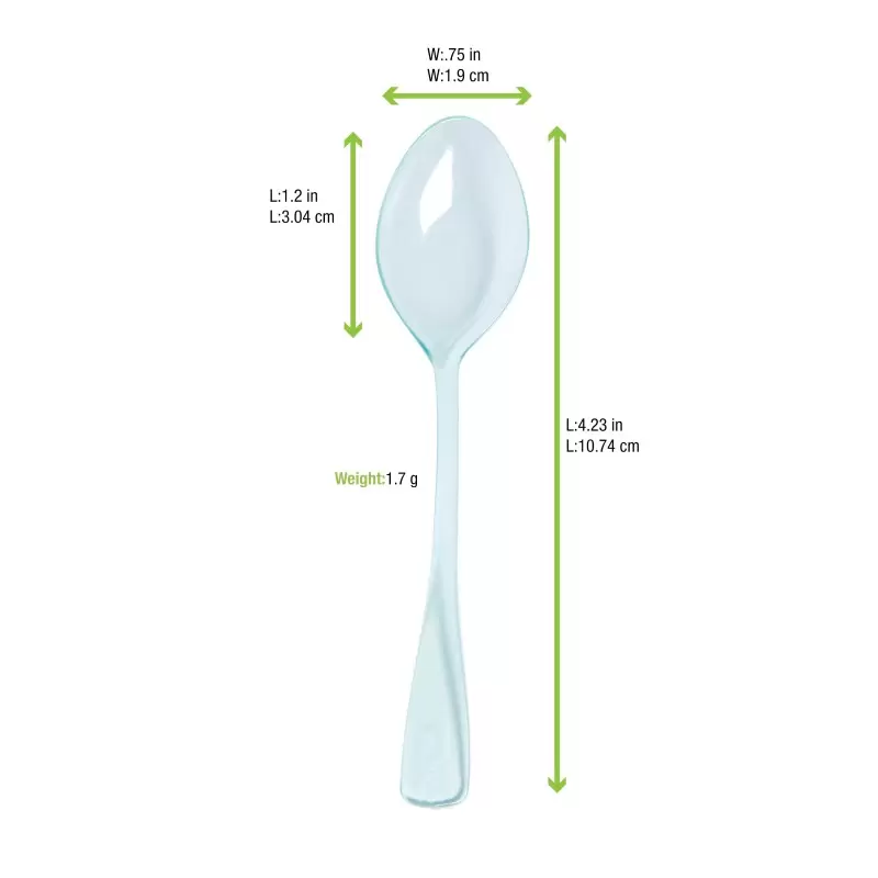 PacknWood Mini Transparent Luxury Spoon - 4'' - 2000 pcs