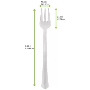 PacknWood Mini Clear Luxury Fork - 4'' - 1000 pcs