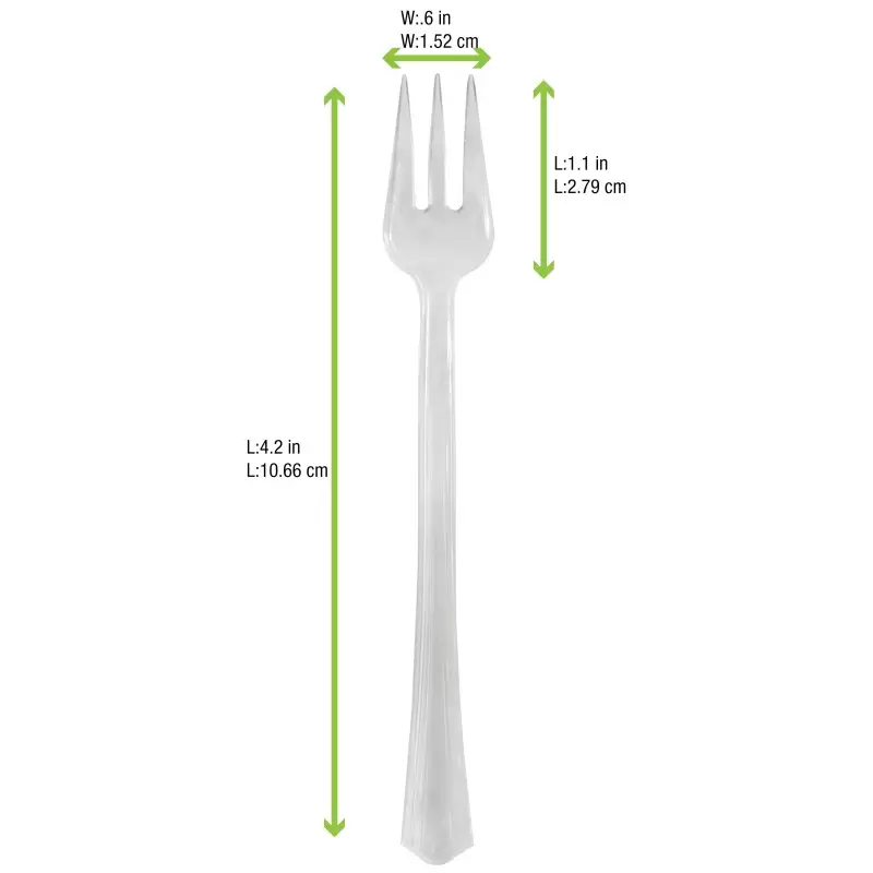 PacknWood Mini Clear Luxury Fork - 4'' - 1000 pcs