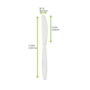 PacknWood Clear Majesty Knife - 7.48'' - 1000 pcs