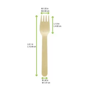 PacknWood Wooden Fork - 6.2'' - 2000 pcs