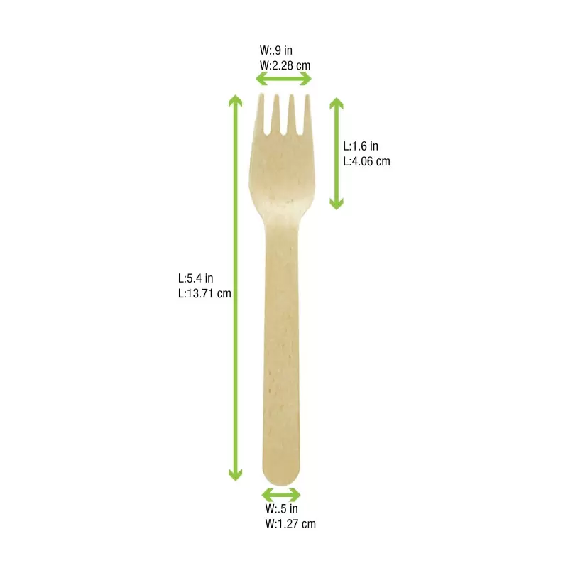 PacknWood Small Wooden Fork - L:5.5'' - 2000 pcs