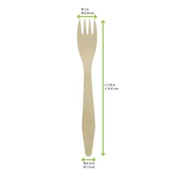 PacknWood Heavy Weight Wooden Fork - 7.3'' - 1000 pcs