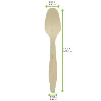 PacknWood Heavy Weight Wooden Spoon - 7.3'' - 1000 pcs