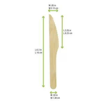 PacknWood Wooden Knife - 6.5'' - 2000 pcs