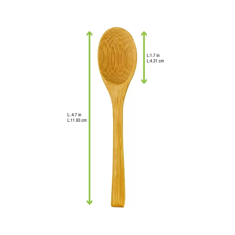 PacknWood Small Bamboo Spoon - 4.7'' - 250 pcs