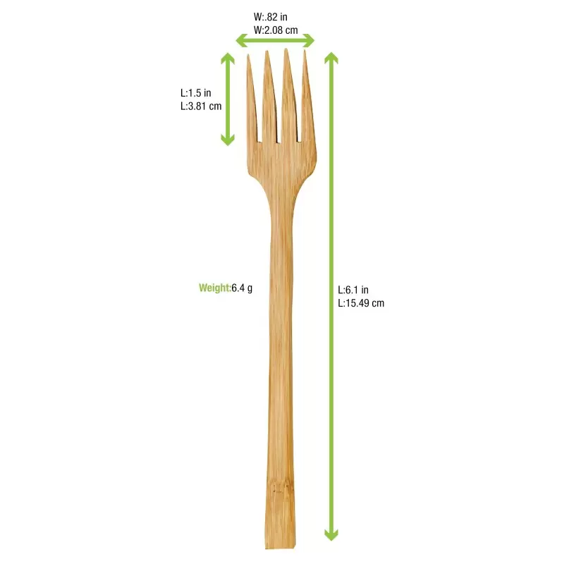 PacknWood Bamboo Fork - 6.3'' - 250 pcs