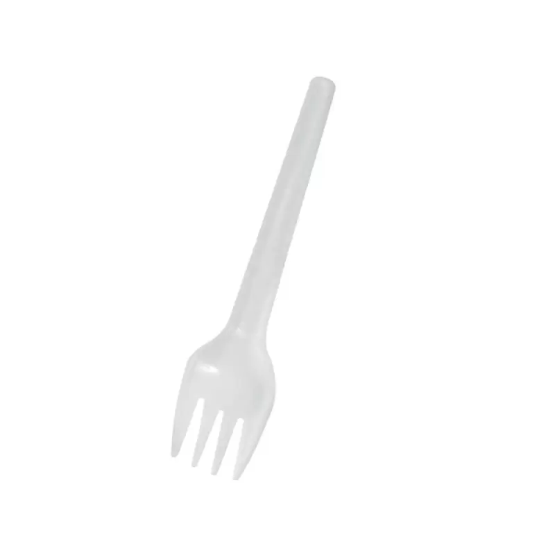 PacknWood White Folding Fork Wrapped - 5.3'' - 1000 pcs