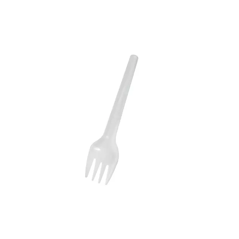 PacknWood White Folding Fork Wrapped - 5.3'' - 1000 pcs