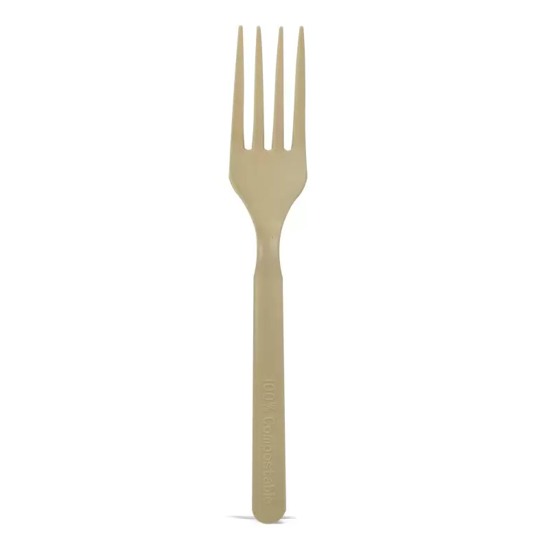 PacknWood Compostable & Heat Proof Corn - Bamboo Fiber Fork - 6'' - 1000 pcs