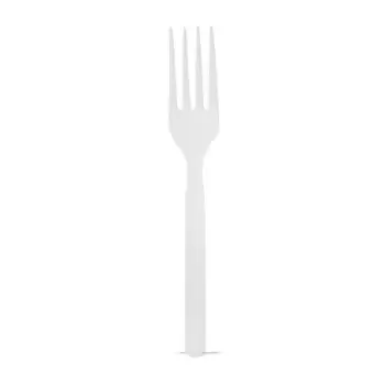 PacknWood Compostable & Heat Proof Corn - White Fork - 6'' - 1000 pcs