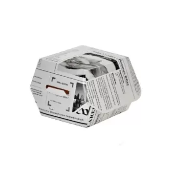 PacknWood Newspaper Print Mini Slider Box - 2oz 2.8 x 2.8 x 2'' - 500 pcs