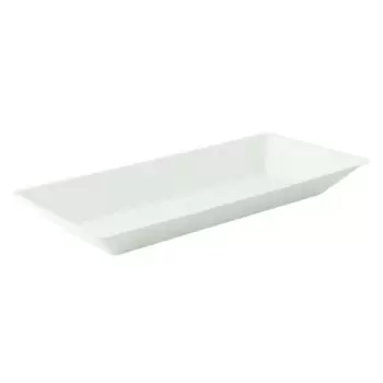 PacknWood Eco-Design White Sugarcane Plate - 10.25 x 5.12 x 1.1'' - 500 pcs