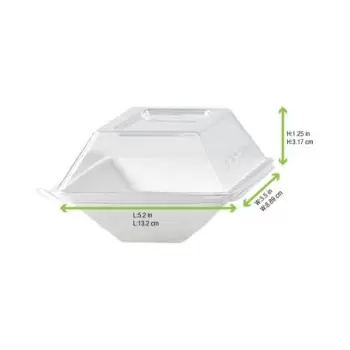 PacknWood Clear Pet Lid For 210Ecod140 - 5.19 x 3.46 x 1.29'' - 100 pcs