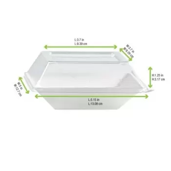 PacknWood Clear Pet Lid For 210Ecod1414 - 5.19 x 5.19 x 1.22'' - 100 pcs