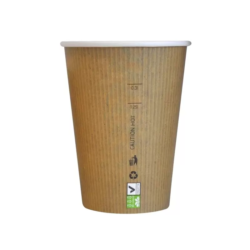 PacknWood Compostable Paper Cup Single Wall - 12oz Diam.3.5'' H:4.4'' - 1000 pcs