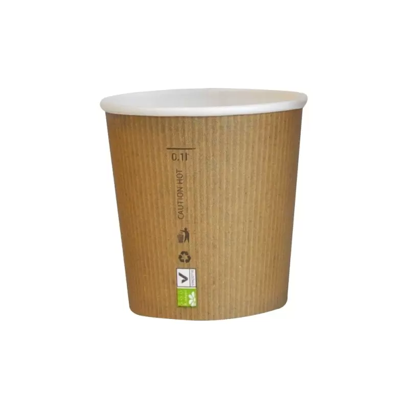 PacknWood Compostable Paper Cup Single Wall - 4oz Diam.2.4'' H:2.4'' - 1000 pcs