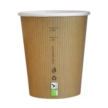 PacknWood Compostable Paper Cup Single Wall - 8oz Diam.3.1'' x H:3.6'' - 1000 pcs