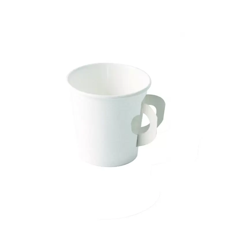 PacknWood White Paper Cup W- Handle - 4oz Diam.2.44'' - 3000 pcs