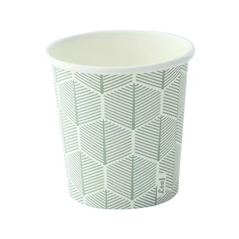 PacknWood Leaf Design Paper Cup - 4oz H:2.4'' W:1.8'' L:2.4'' - 3000 pcs