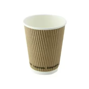 PacknWood Rippled Beige Cup...