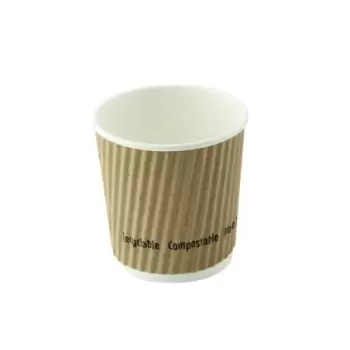 PacknWood Rippled Beige Cup...