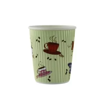 PacknWood Rippled Teacup Design Cup - 8oz Diam.3.1'' H:3.6'' - 1000 pcs