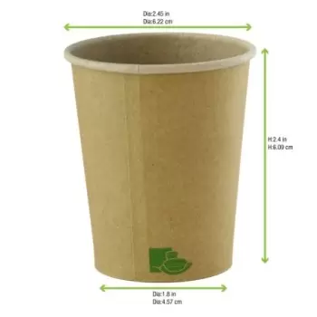 PacknWood Zen Kraft Recyclable Paper Cup - 4oz Diam.2.44'' H:2.4'' - 1000 pcs