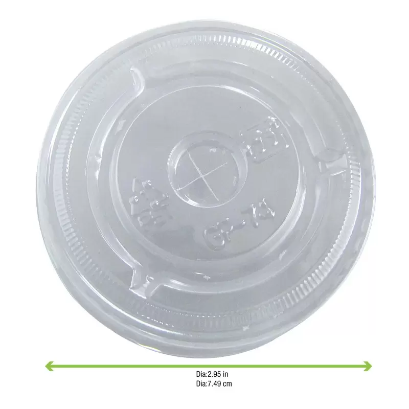 PacknWood Clear Pet Flat Lid With Hole For 210Poc81N & 210Pob80 & 210Poc121N & 210Pob121 - 2.91'' - 1000 pcs