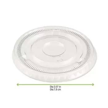 PacknWood Flat Transparent Lid - 3oz Diam.78mm - 1000 pcs