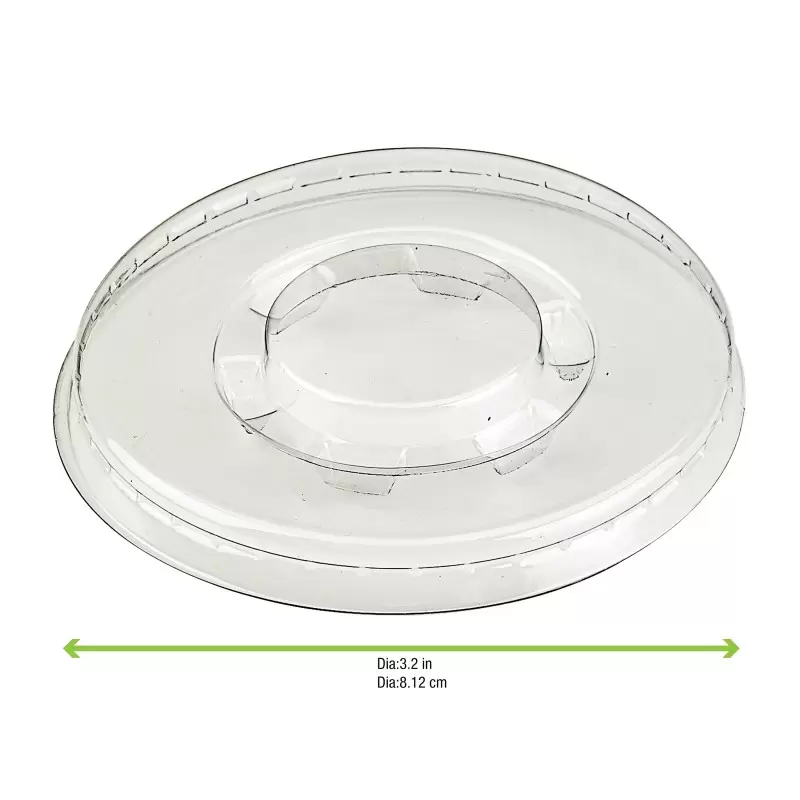 PacknWood Clear Pet Flat Lid For 210Poc151N & 210Pob151 - 3.1'' - 1000 pcs