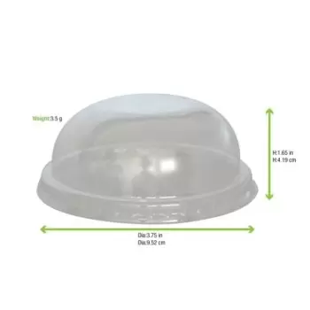 PacknWood Clear Pet Dome Lid For 210Poc181N & 210Pob181 & 210Poc320N & 210Gpu12 - Diam.3.5'' - 1000 pcs