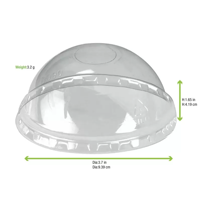 PacknWood Clear Pet Dome Lid With Hole For 210Poc181N & 210Pob181 & 210Poc320N & 210Gpu12 - Diam.3.5'' - 1000 pcs