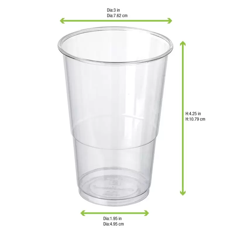 PacknWood Clear Compostable Cup - 10oz - 2000 pcs