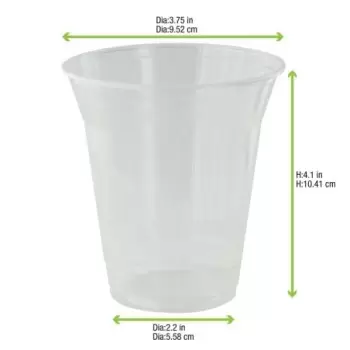 PacknWood Clear Compostable Cup - 24oz Diam.3.78'' - 1000 pcs