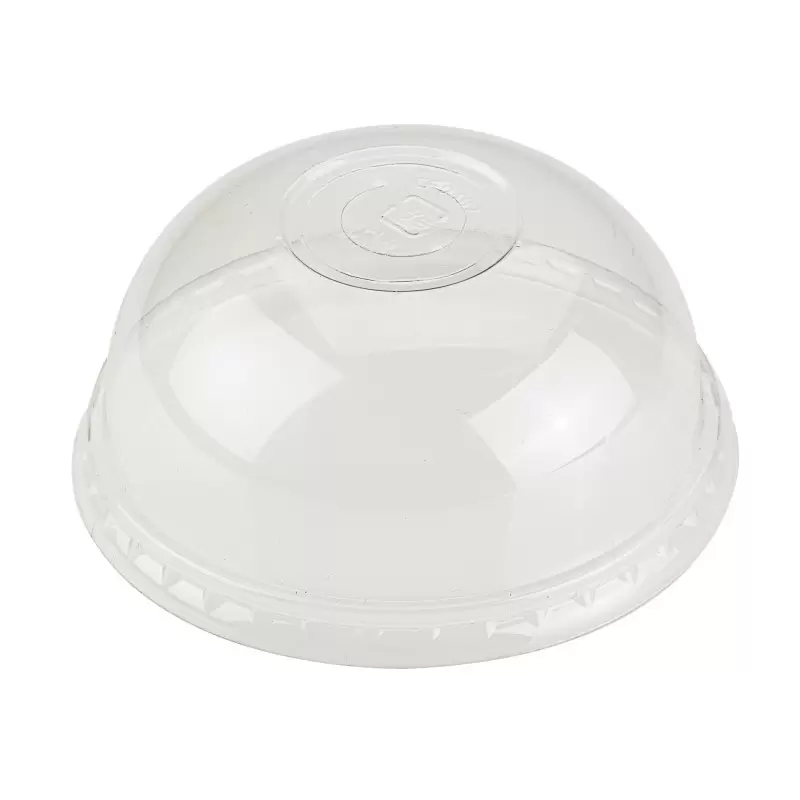 PacknWood Clear Compostable Dome Lid With Round Hole For 210Gpla360 & 210Gpla450 & 210Gpla560 & 210Gpla670 - Diam.3.78'' - 1000