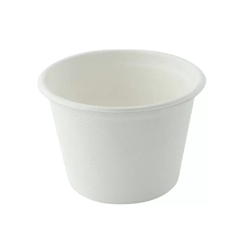 PacknWood White Mini Sugarcane Cup - 4.7oz Diam.2.9'' - 1000 pcs