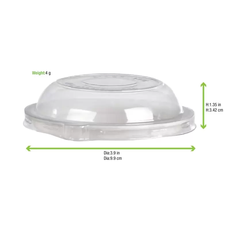 PacknWood Clear Pet Dome Lid For 210Pob270 - 3.66 x 1.18'' - 1000 pcs