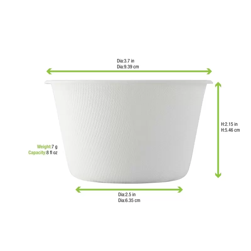 PacknWood White Sugarcane Takeout Bowl - 0 - 1000 pcs