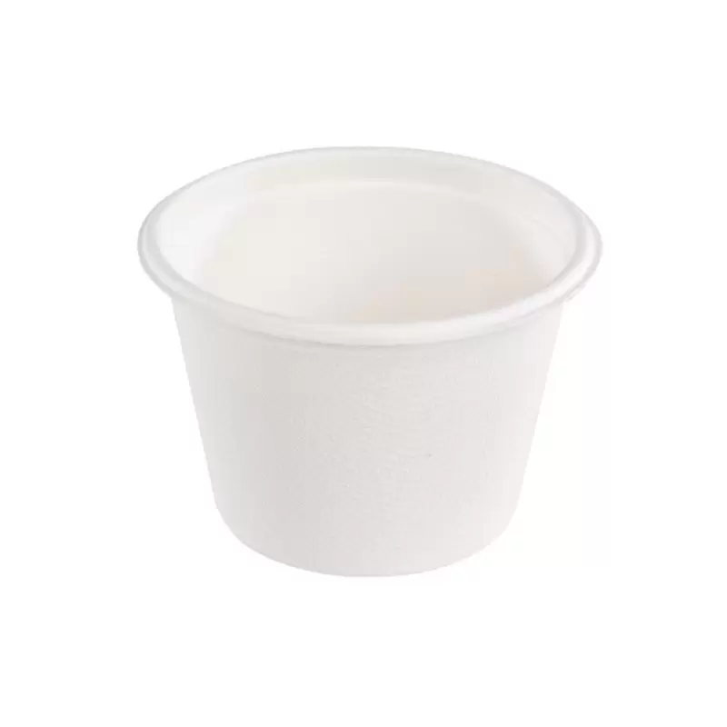 PacknWood White Sugarcane Takeout Bowl - 16oz Diam.4.3'' - 500 pcs