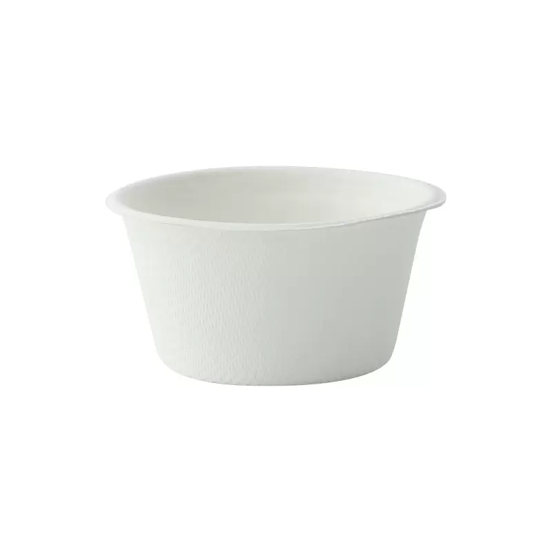 PacknWood White Sugarcane Souffle - Portion Cup - 2oz Diam.2.1'' - 2000 pcs