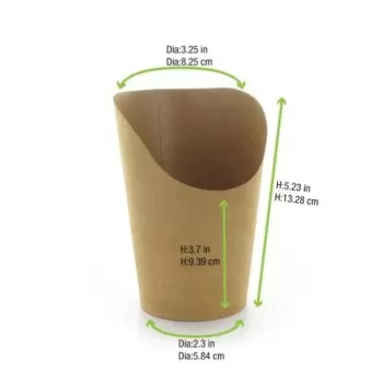 PacknWood Kraft Wrap Cup - 12oz H:5.3 Diam.3'' - 1000 pcs