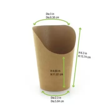 PacknWood Kraft Wrap Cup - 14oz H:6.3 Diam.3'' - 1000 pcs