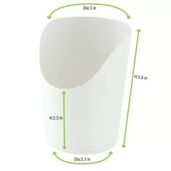 PacknWood White Kraft Wrap Cup - 6oz H:3.9 x Diam.2.36'' - 1000 pcs