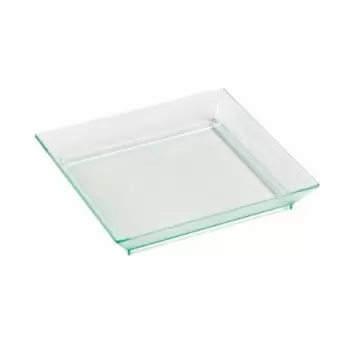 PacknWood Klarity Square Mini Transparent Green Dish - 4 x 4'' - 100 pcs