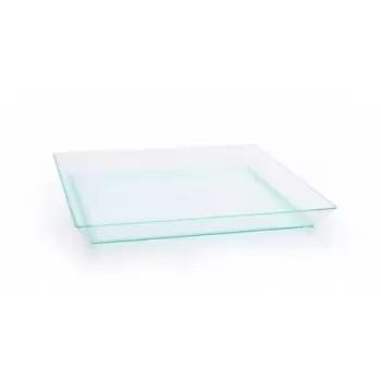 PacknWood Klarity Square Transparent Green Dish - 5.1 x 5.1'' - 100 pcs