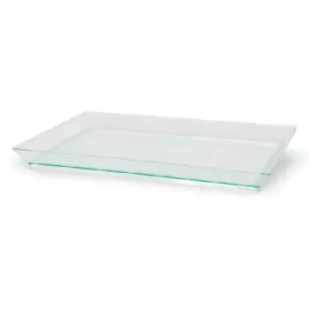 PacknWood Klarity Rectangular Transparent Green Dish - 7 x 5.1'' - 100 pcs