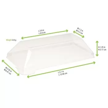 PacknWood Klarity Transparent Petgreen Lid For 210Klar1365 - 5.11 x 2.55'' - 200 pcs