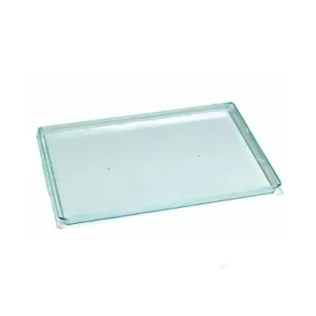 PacknWood Klarity Rectangular Transparent Green Tray - 15 x 10.7'' - 50 pcs